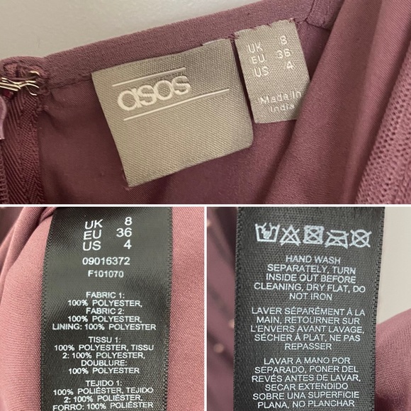 ASOS Floral Embellished Cape Midi Dress Dusty Purple Size 4 - Picture 15 of 15